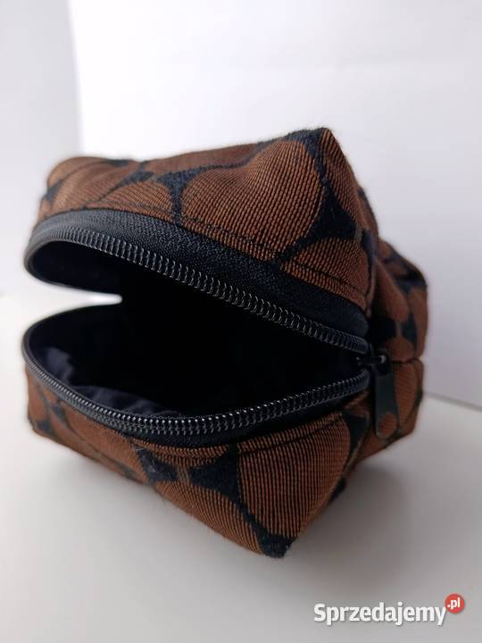 Kosmetyczka duża materiałowa brązowa zestaw Konin