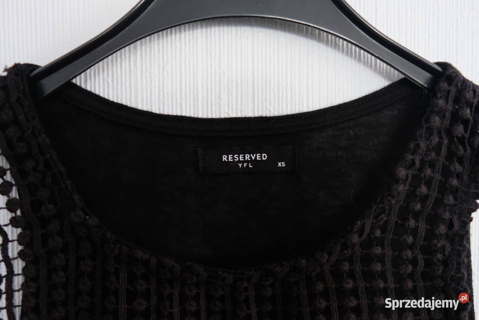 czarny top XS 34 RESERVED siatka siateczka Toruń