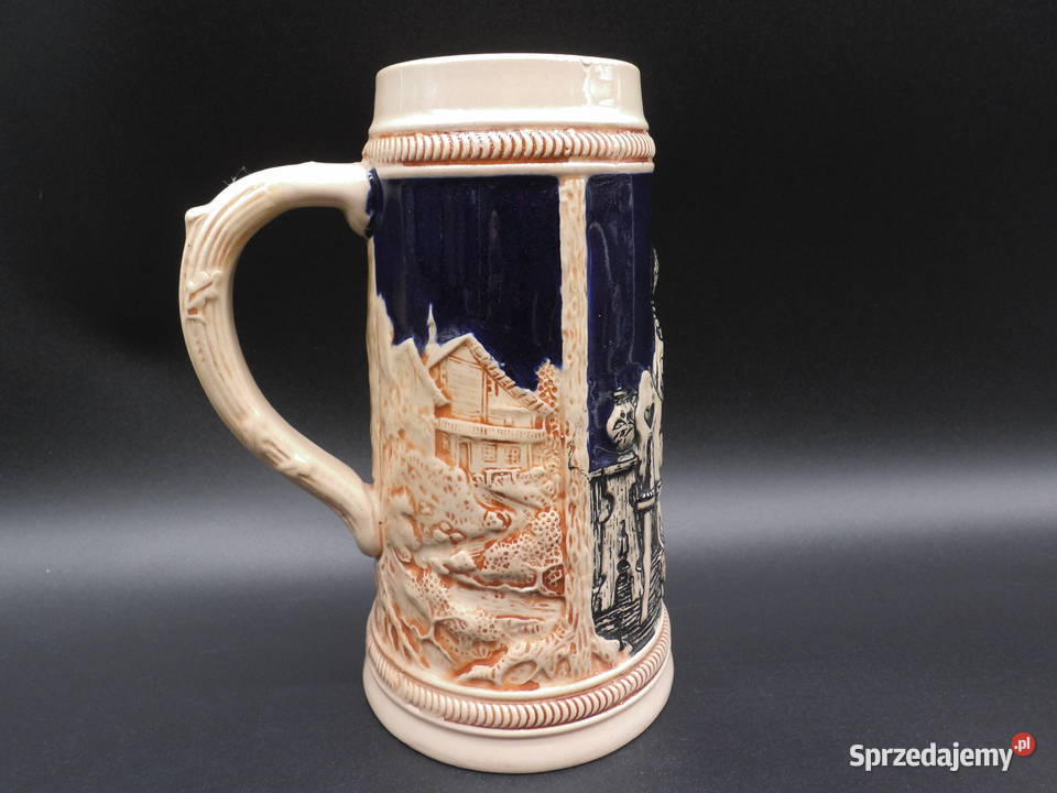 STARY NIEMIECKI KUFEL DO PIWA Z KAMIONKI RELIEF wielkopolskie Raszków