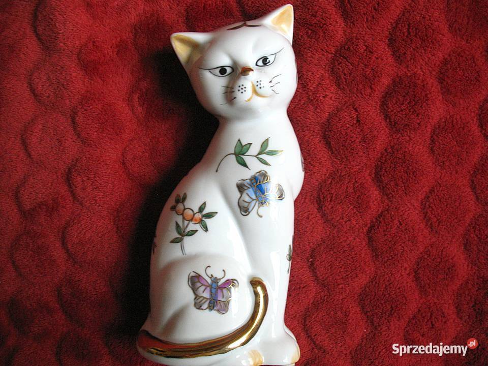 Kot Andrea z motylami porcelana 18 x 9 x 65 Figurki i rzeźby Siedlce sprzedam
