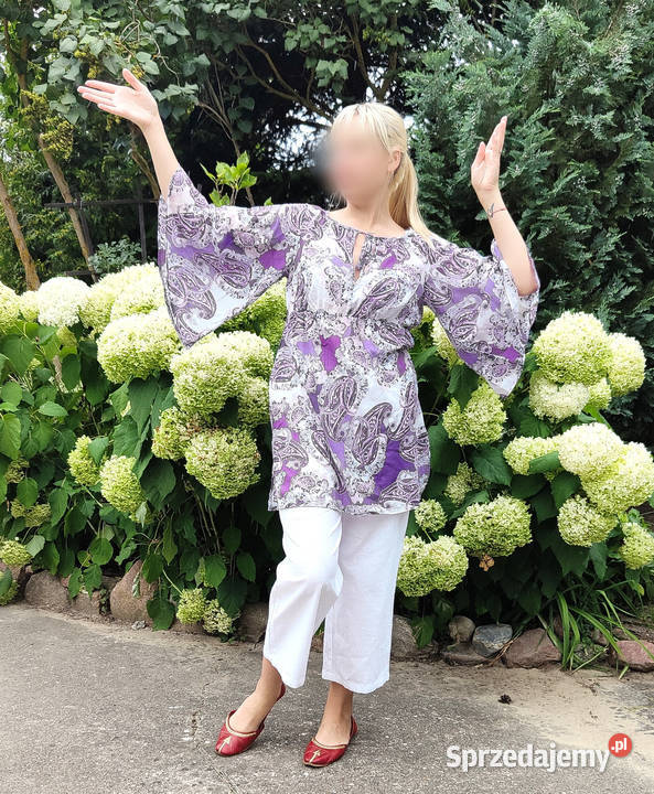 Boho tunika Benetton S 36 bawełna hippie bluzka Rozmiar 36(S) zachodniopomorskie Szczecin
