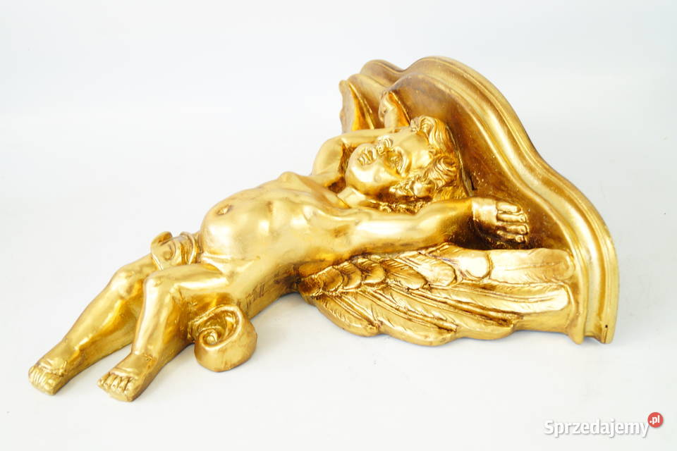 KONSOLKA BAROKOWA półka złota AMOR putto piękna Gizałki
