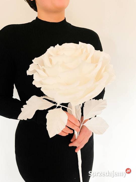 Duża róża z krepiny włoskiej lubuskie Zielona Góra