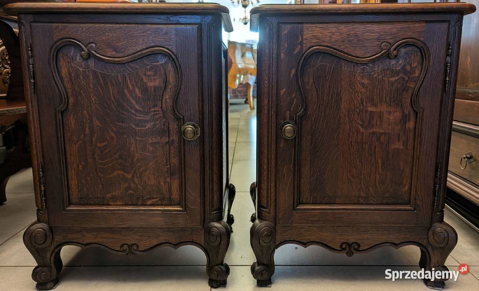 Piękne ciemne dębowe szafki ludwikowskie sklep Dąbrowa Górnicza