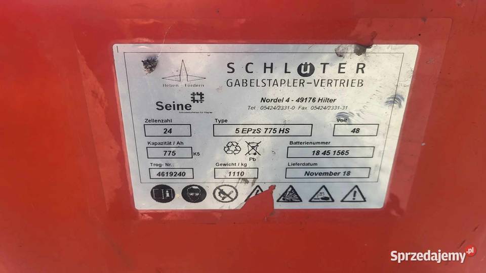 Bateria Trakcyjna 48 v 775 ah 2018 Godziesze Małe sprzedam