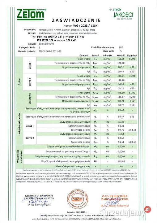Kocioł zgazowujący drewno 15kW do 180m2 Piec Rzeszów