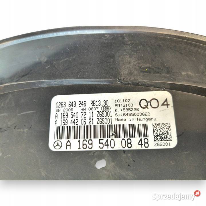 LICZNIK ZEGARY A1695400848 Mercedes W169 20 CDI osobowe Liczniki i zegary Chełm