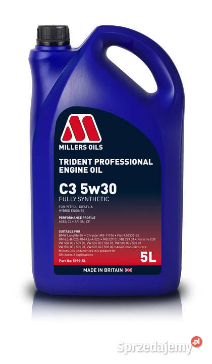 Olej Millers Trident Professional 5W30 C3 5L VW śląskie