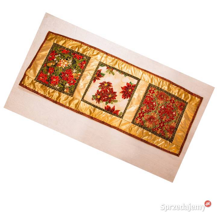 Sw23 Zloty Bieżnik świąteczny Patchwork Piaseczno