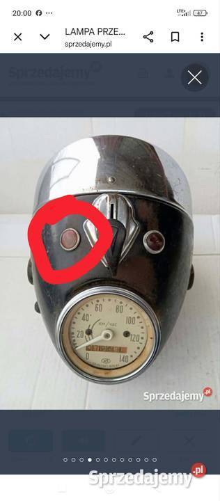 KONTROLKA LAMPY K750 M72 URAL BMW AVO CZERWONA Pozostałe Układ elektryczny, zapłon Niemodlin