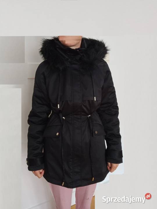 Czarna kurtka Parka z kapturem 740FH99X Mohito S Wrocław
