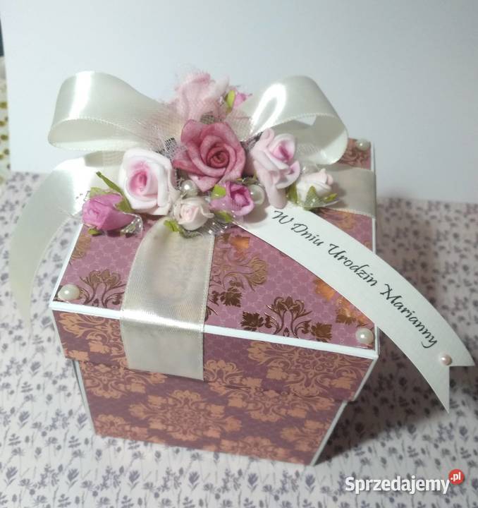 Prezent na urodziny Exploding Box Scrapbooking Rękodzieło dolnośląskie Włóki