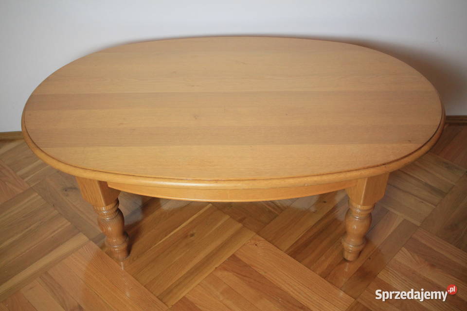 Owalny stolik dębowy 128x79 Pszczyna