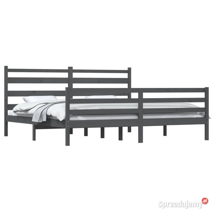 Rama łóżka lite drewno sosnowe szara 200 x 200 Warszawa