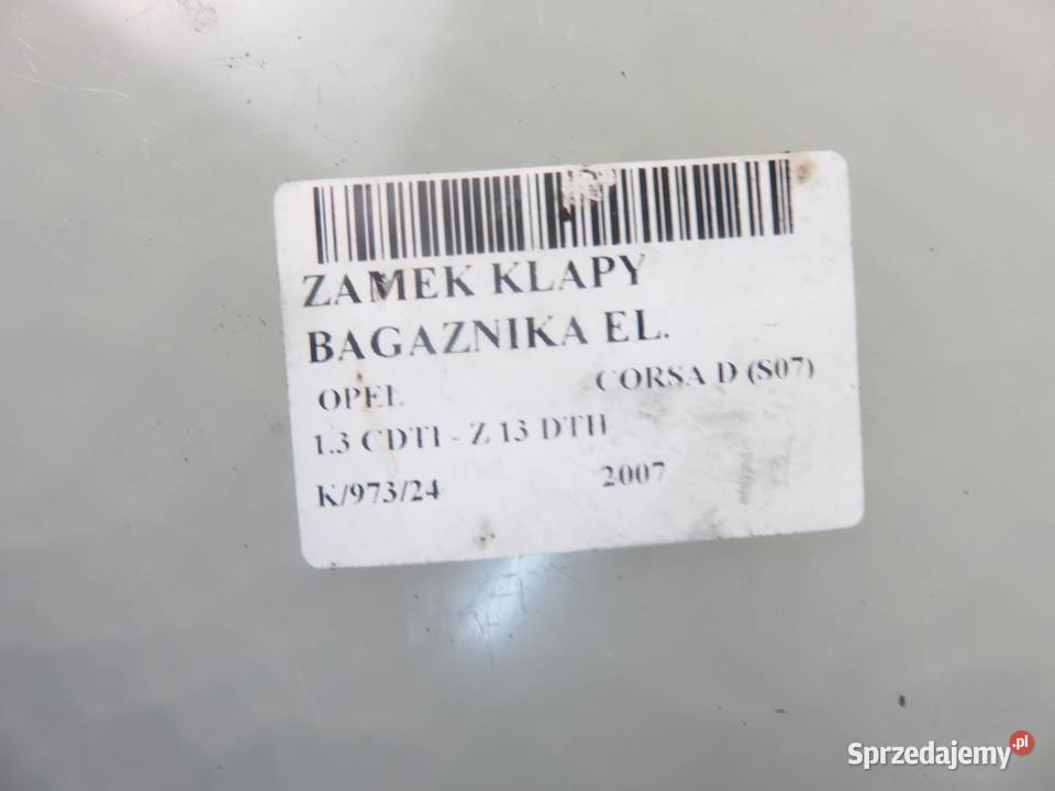 ZAMEK KLAPY OPEL CORSA D Części samochodowe małopolskie