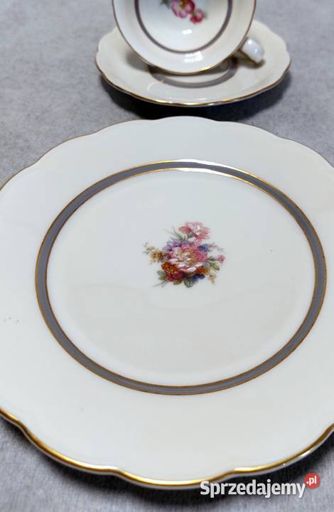 Porzellanfabrik Tettau Trio Filiżanka Spodek I