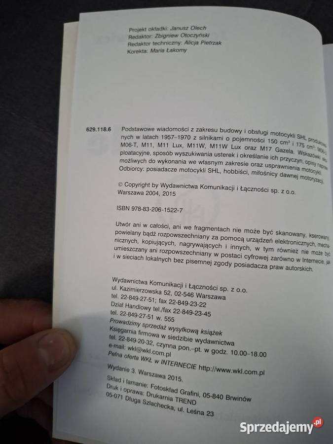 Instrukcja obsługi motocykla SHL Koszalin