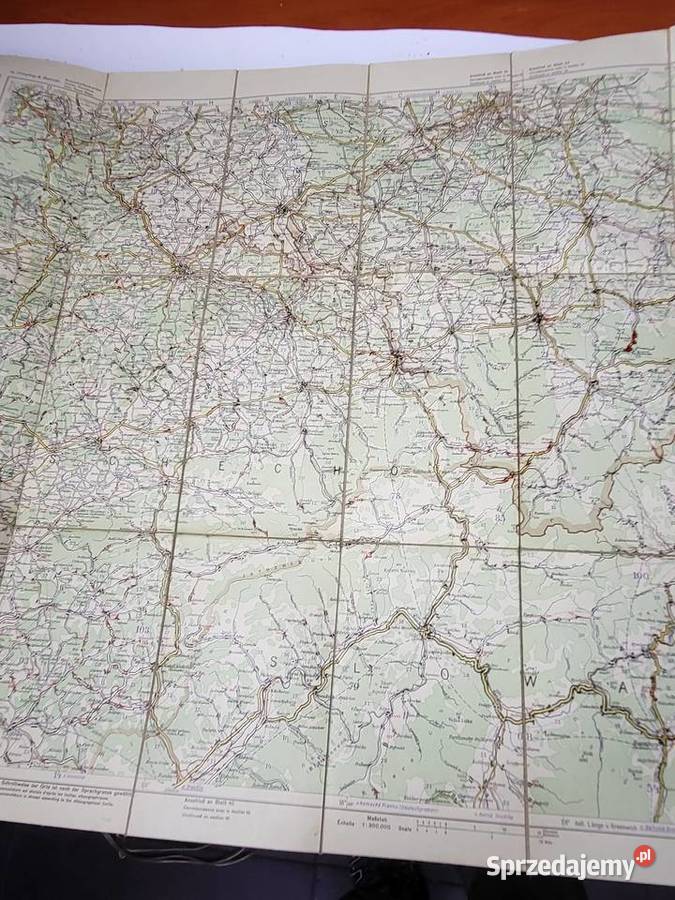 MAPA PAPIEROWA ANTYK VINTAGE 1918 MAPA NA Rybnik sprzedam