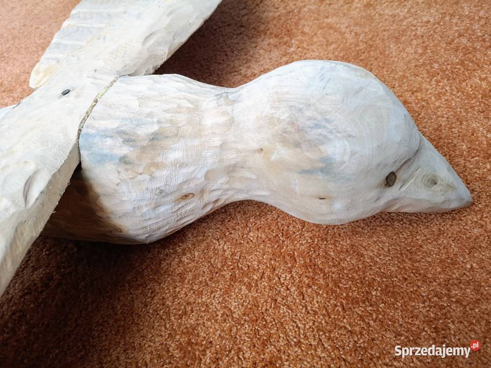 Drewniany ręcznie rzeźbiony ptak Łódź