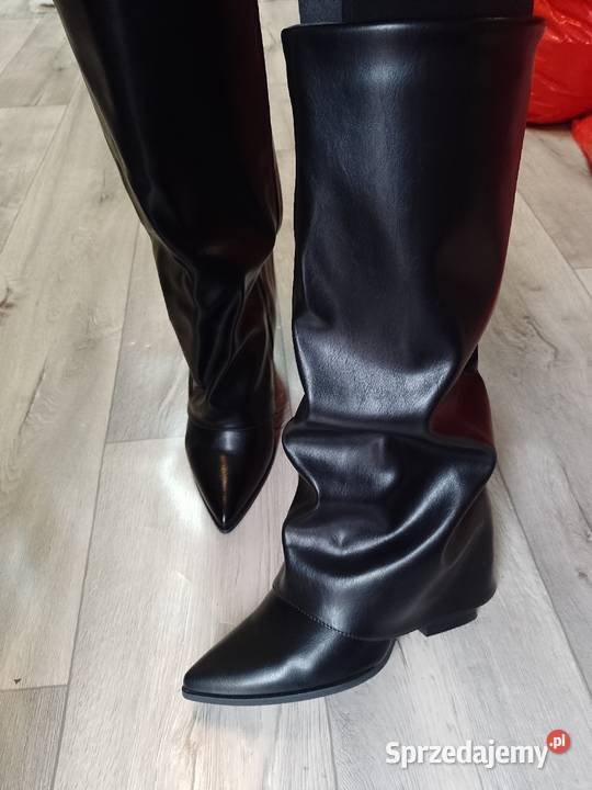 3940 Ekskluzywne czarne zmysłowe Kozaki 25.4cm małopolskie Kraków