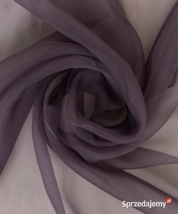 Duża ozdobna chusta szal stole szara organza Szczecin