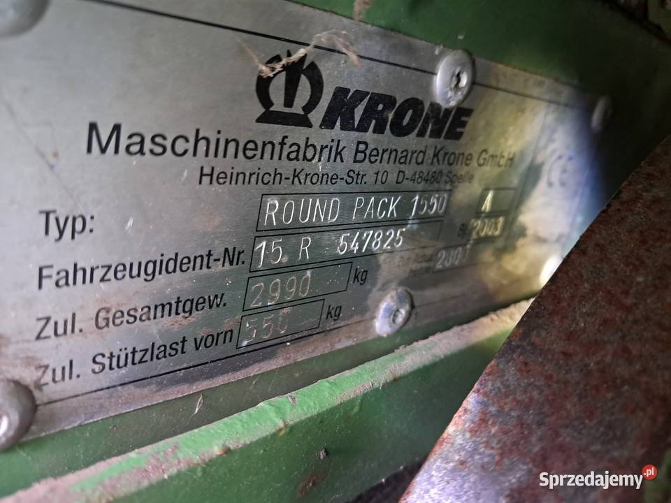 prasa Krone Round Pack 1550 Płoty sprzedam