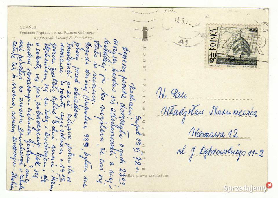 GDAŃSK FONTANNA NEPTUNA NOCĄ I WIEŻA RATUSZOWA