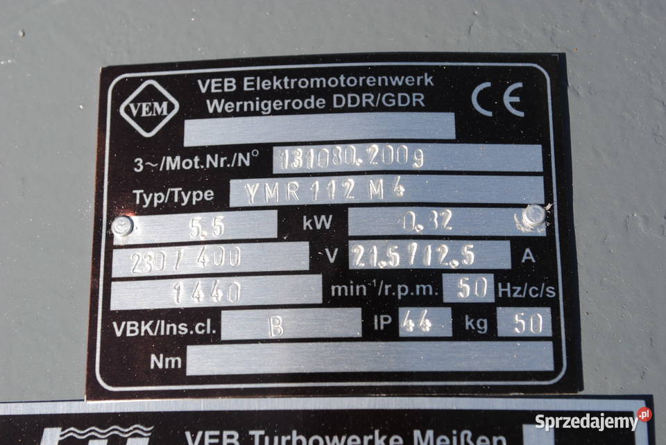 Wentylator kanałowy fi 63 55kw 1440obrmin lubuskie Kargowa