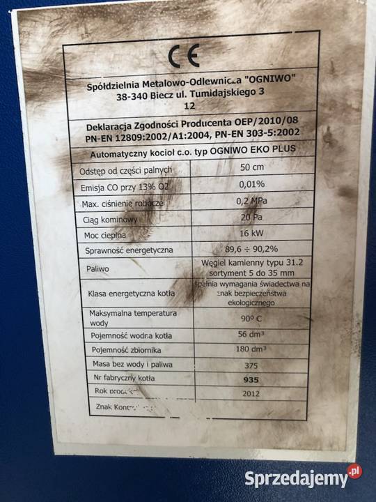 Piec Ogniwo Eko Plus 16 kW Radom sprzedam