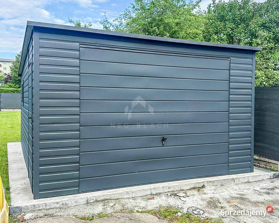 Garaż Blaszany 4x6m Brama Uchylna Drzwi Okno Gryfice