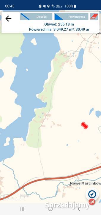 Działka siedliskowa w Nasach jez Dadaj 3050m2 Olsztyn