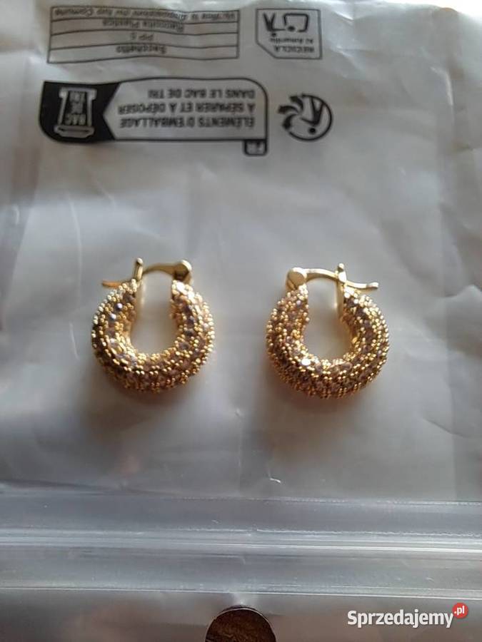 nowe piękne kolczyki z cyrkoniami długość 2 brak Sandomierz
