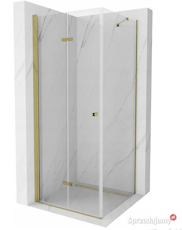 Kabina prysznicowa złota składana ścianka stała Choroszcz