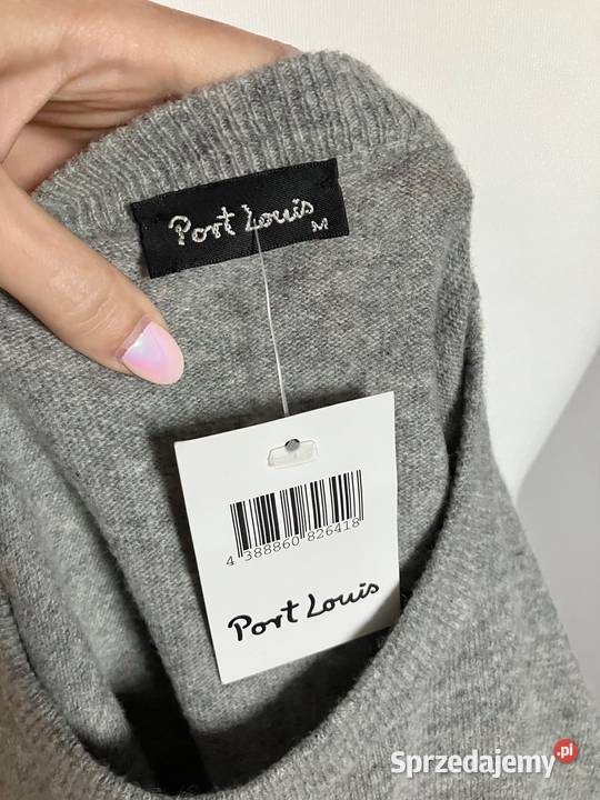 Nowy sweter szary wełna jagnięca Port Louis M Nisko