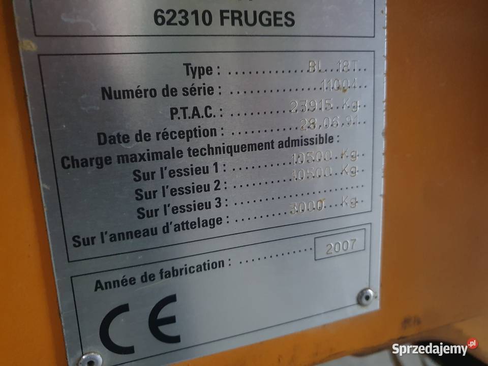 Przyczepa legrand 18t własną hydraulika