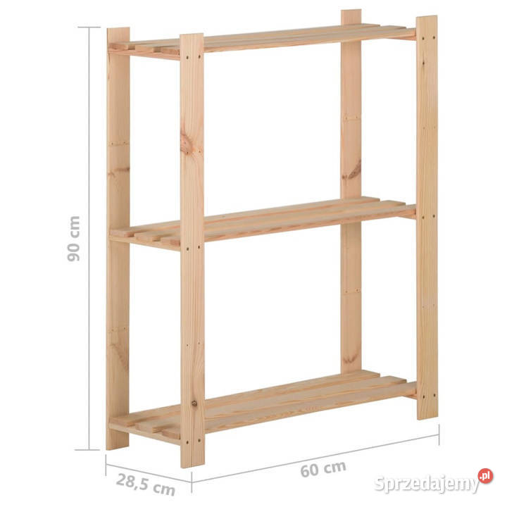 Regał z 3 półkami 60x285x90 drewno sosnowe Warszawa sprzedam