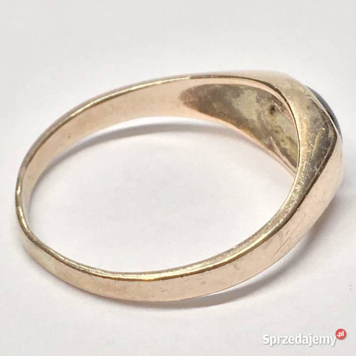 Złoty PIERŚCIONEK damski 585 14K cudowny ONYKS Warszawa