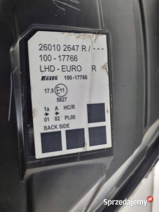 LAMPA PRAWA Renault Kangoo II LIFT 1321r osobowe