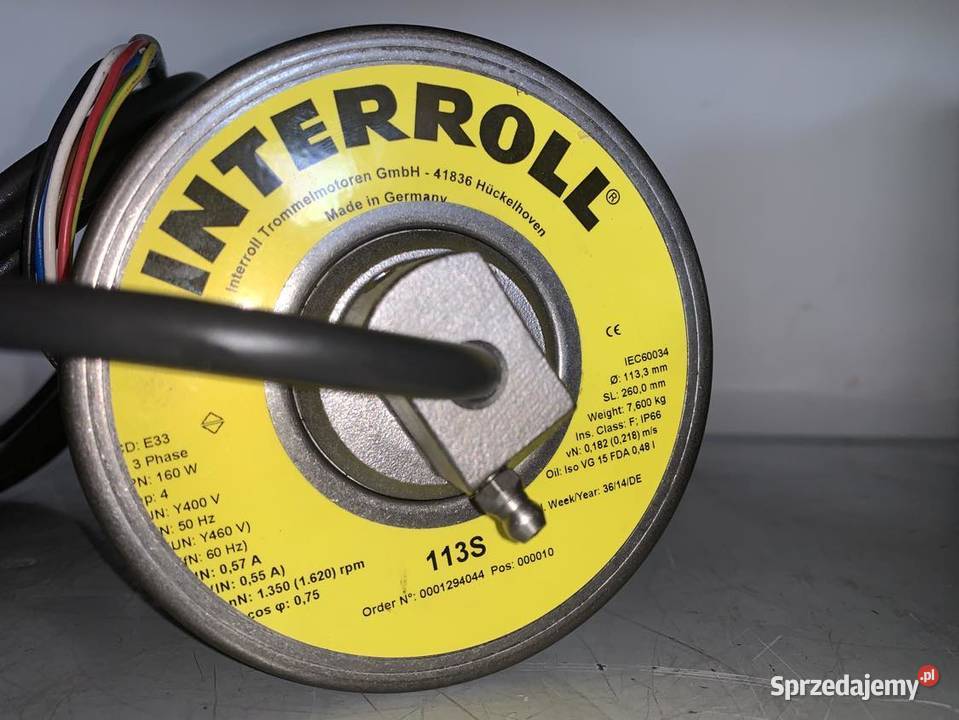 Interroll 113S Drum Motor 160W 1133 mm x 260 mm Pozostałe Warszawa