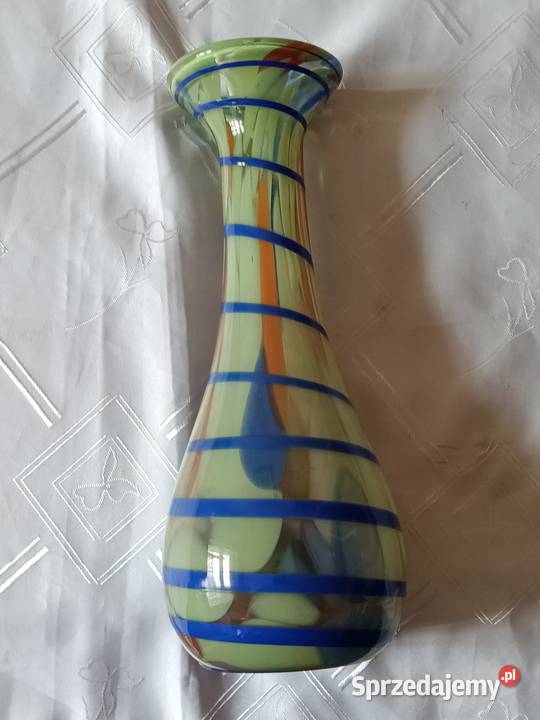 Piękny kolorowy wazon Porcelana i szkło Gliwice