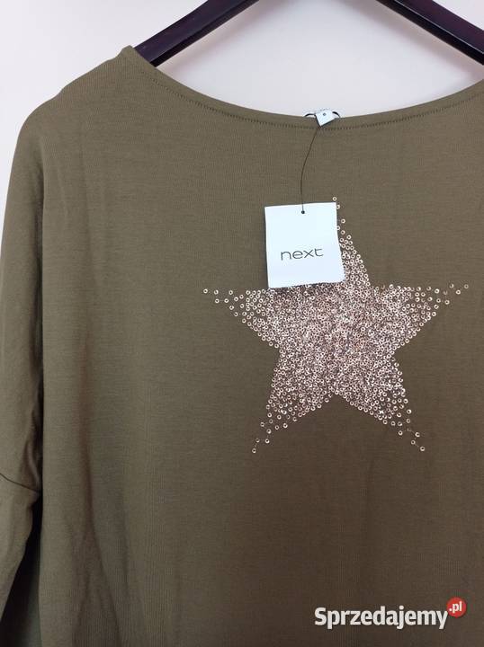 Oliwkowa bluzka z długim rękawem Next Moda i Styl Hajnówka sprzedam