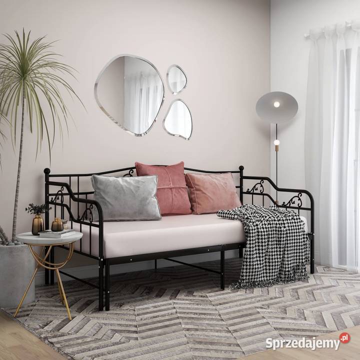 vidaXL Sofa z wysuwaną ramą łóżka czarna Warszawa