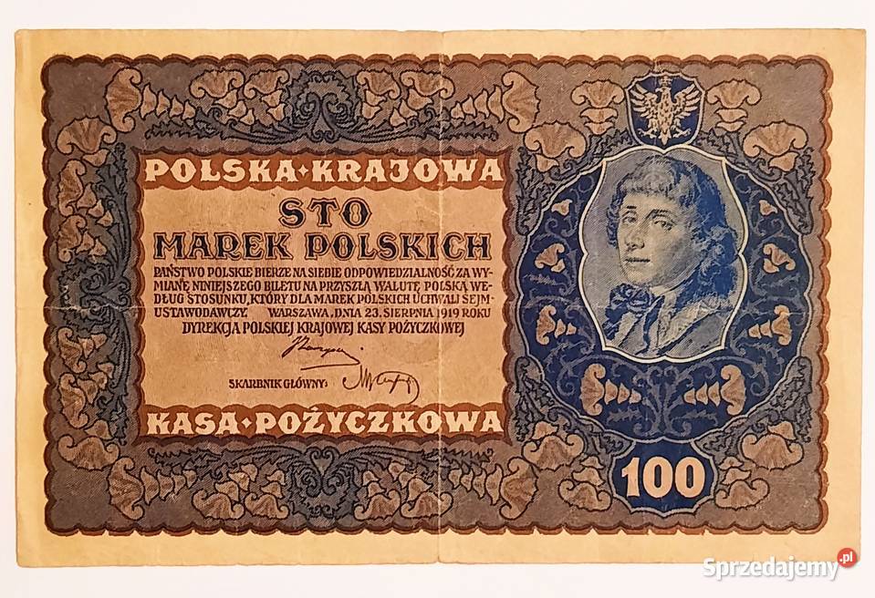 Banknot 100 Marek Polskich 1919 rok