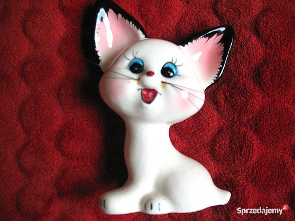 Kot Japonia stara figurka ceramika 14 x 10 x 6