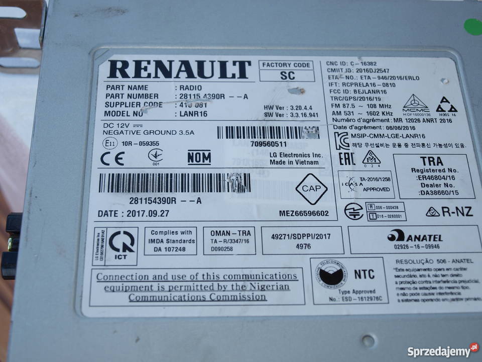 Renault Espace radio nawigacja panel wyświetlacz Kalisz