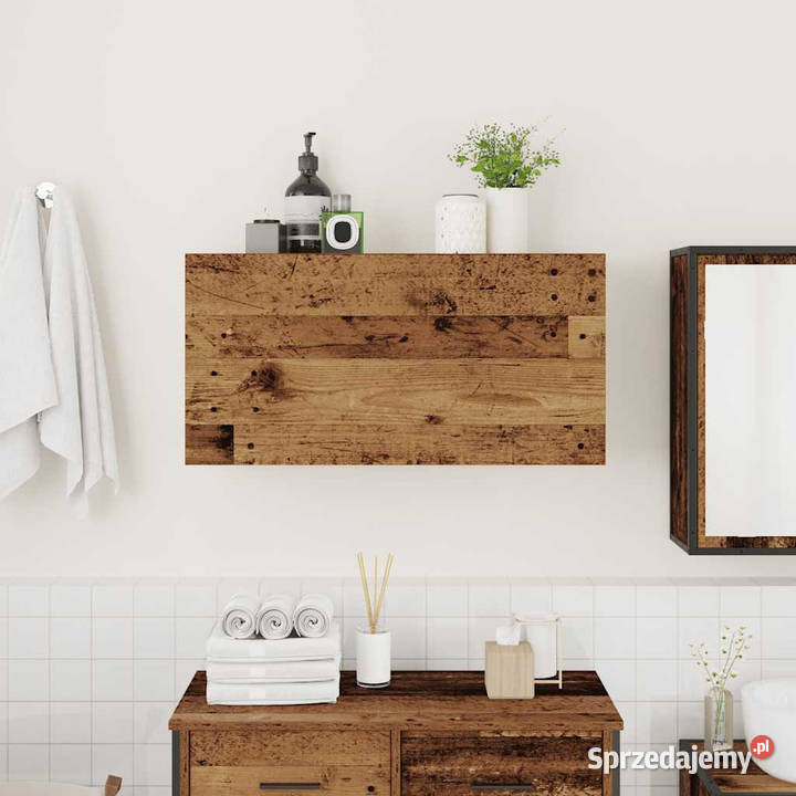 Wisząca szafka łazienkowa stare drewno 80x25x40 Łazienkowe Warszawa