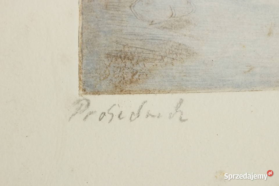 Żuraw grafika kolorowana Lubin