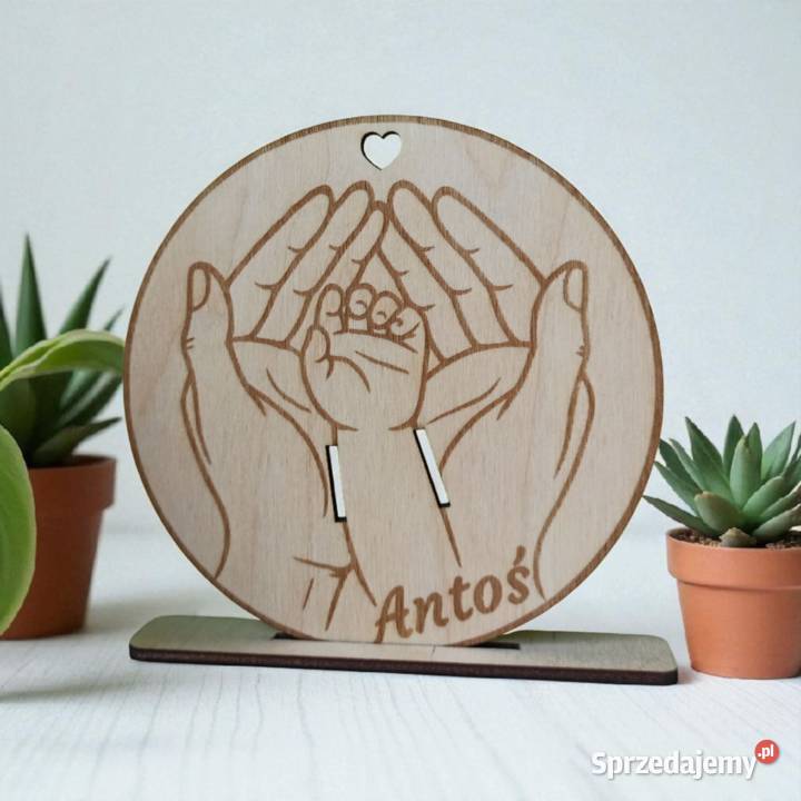 Drewniana Metryczka na Opaskę Szpitalną Dziecka lubelskie Lublin