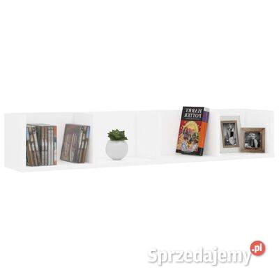 vidaXL Półka ścienna na płyty CD biała 100x18x18 mazowieckie Warszawa