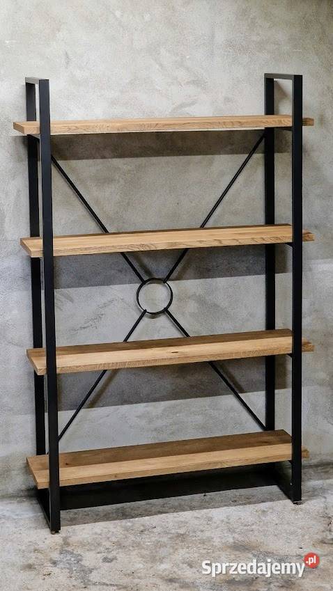 Regał NA WYMIAR na książki DĄB DĘBOWY loft warmińsko-mazurskie